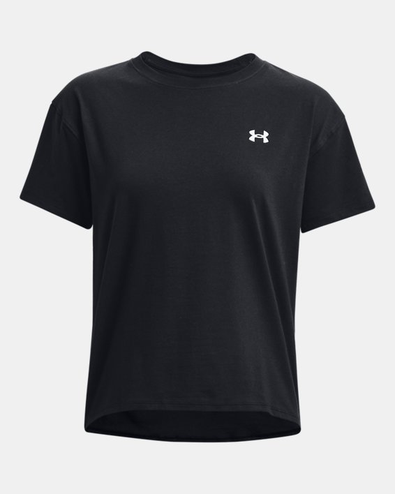 Women's UA Essential Cotton Stretch T-Shirt, Black, pdpMainDesktop image number 4